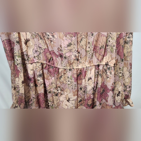 Andree Elegant Floral Long Sleeve Dress-Size 2X - Picture 6 of 14